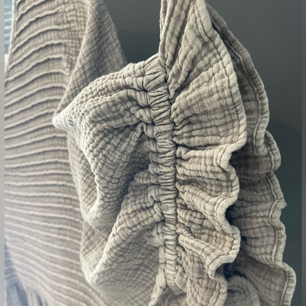 Three Birds Nest Textured/Gauze Tan Dress - Picture 4 of 4